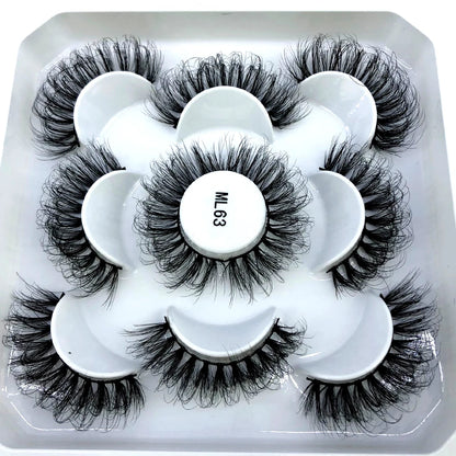 New 5 Pairs 8-25mm Natural 3D False Eyelashes Kit Mink Lashes Full Strip Look Whimsical Cute Glam 🌸✨