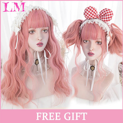 Kawaii Ombre Pink Wavy Wig 💖✨ | Heat Resistant Hair for Cosplay & Daily Fun! 🎀🌸