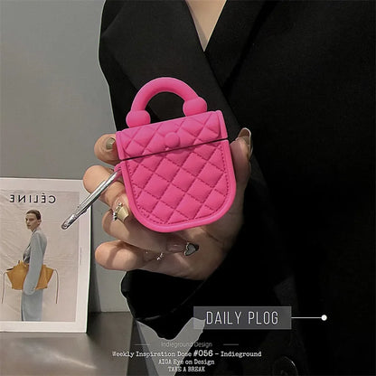 Kawaii Pink Cartoon Leather Case for AirPods 🎀✨ | Cute Silicone Cover & Keychain for Wireless Earbuds 🐾💖