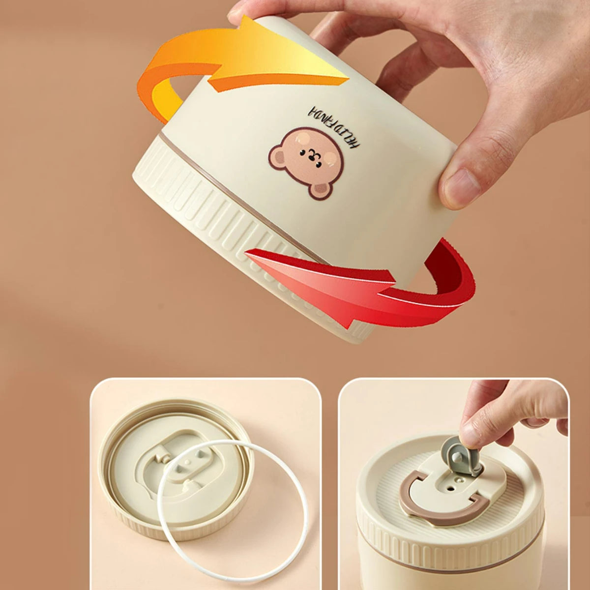 Kawaii Thermal Bento Box 🍱✨ - Adorable Leak-proof Stainless Steel Lunch Container for Kids 🥢💖