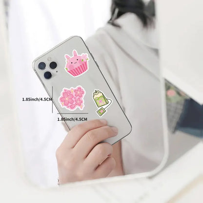 Kawaii Cherry Blossom Sticker Wonderland 🌸✨ | 100 Waterproof Decals for Personalization!