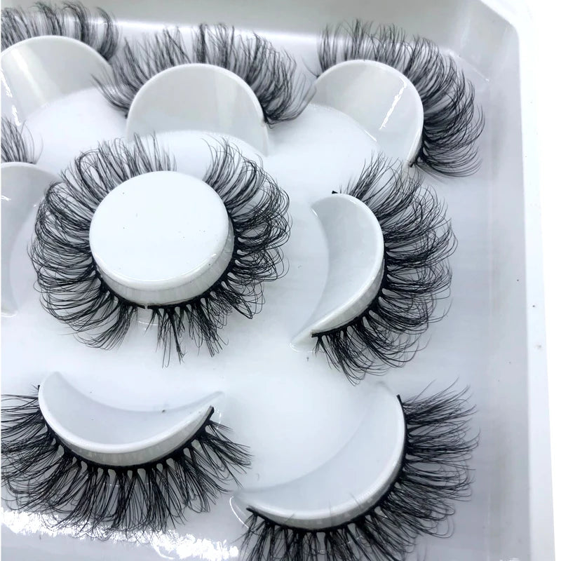 New 5 Pairs 8-25mm Natural 3D False Eyelashes Kit Mink Lashes Full Strip Look Whimsical Cute Glam 🌸✨