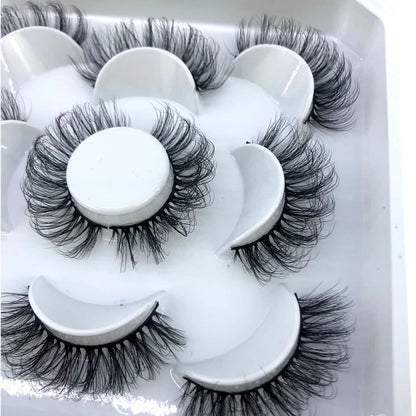 New 5 Pairs 8-25mm Natural 3D False Eyelashes Kit Mink Lashes Full Strip Look Whimsical Cute Glam 🌸✨