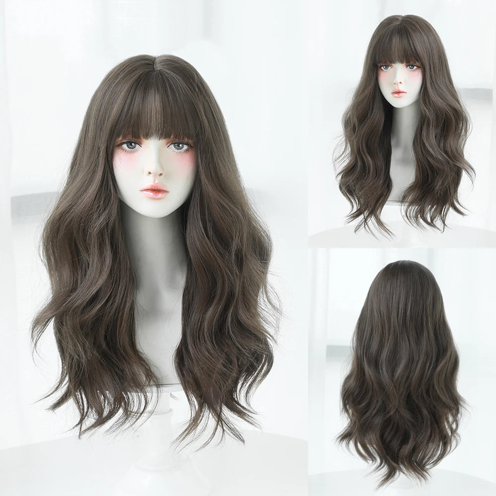 Kawaii Blonde Cosplay Wig 🎀✨ | Wavy Synthetic Hair with Bangs for Daily & Party Looks 💖