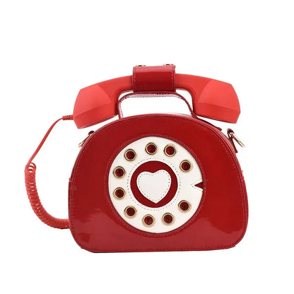 Kawaii Phone Bag 🎀 | Cute Telephone Shaped Crossbody Purse for Stylish Women 💖 | Adorable PU Leather Handbag for School & Shopping👜✨