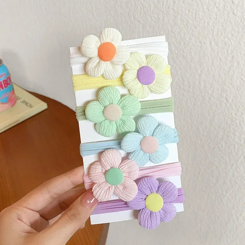 Kawaii 4/6pcs Adorable Korean Elastic Hair Bands for Girls 🌸💕 Cute Hair Rope Ties & Accessories for Kids!