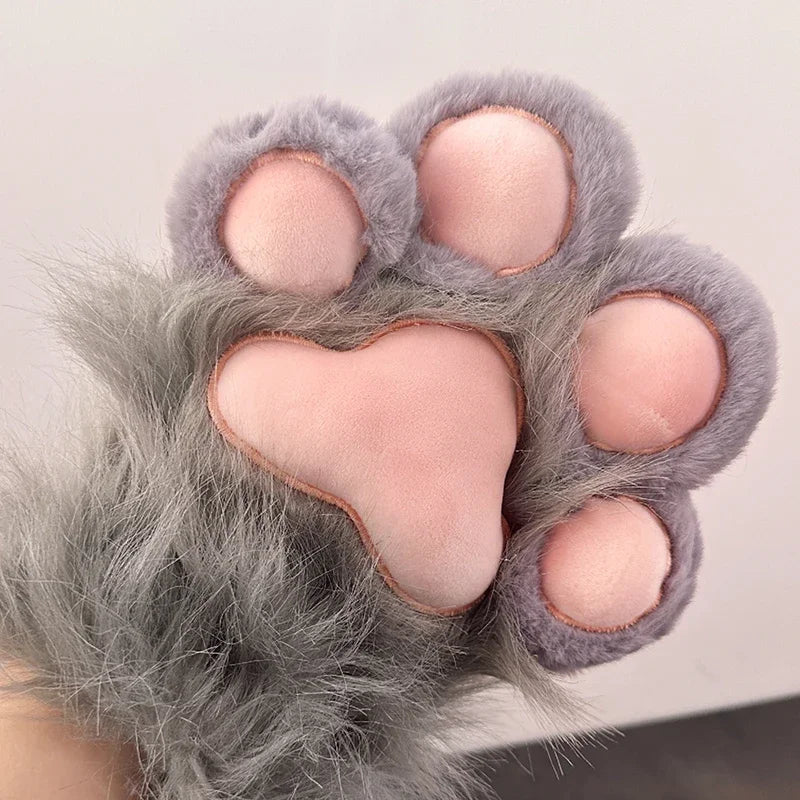 Kawaii Plush Fox Paw Mittens 🦊✨ | Cute Costume Claw Gloves for Halloween & Cosplay 🎃🐾