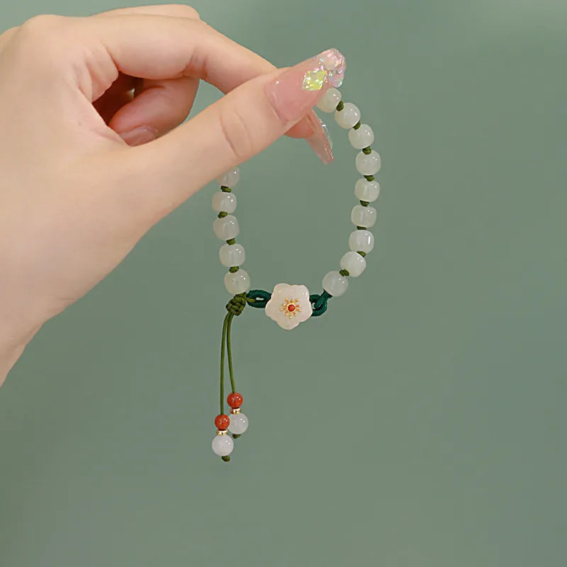 Charming Kawaii Peach Blossom Woven Bracelet 🌸✨
