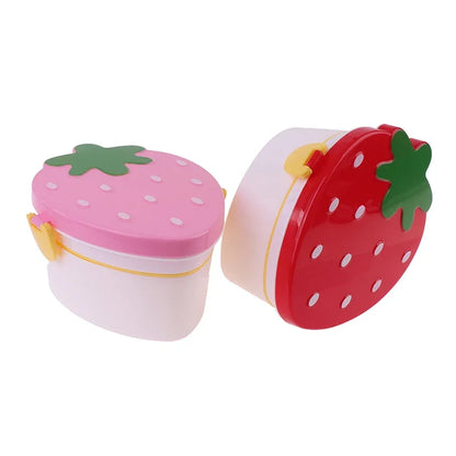 Kawaii Strawberry Lunch Box 🍓✨ | 500ml Cute Bento Box for Kids 🍱💖 | Microwave Safe & Leakproof!