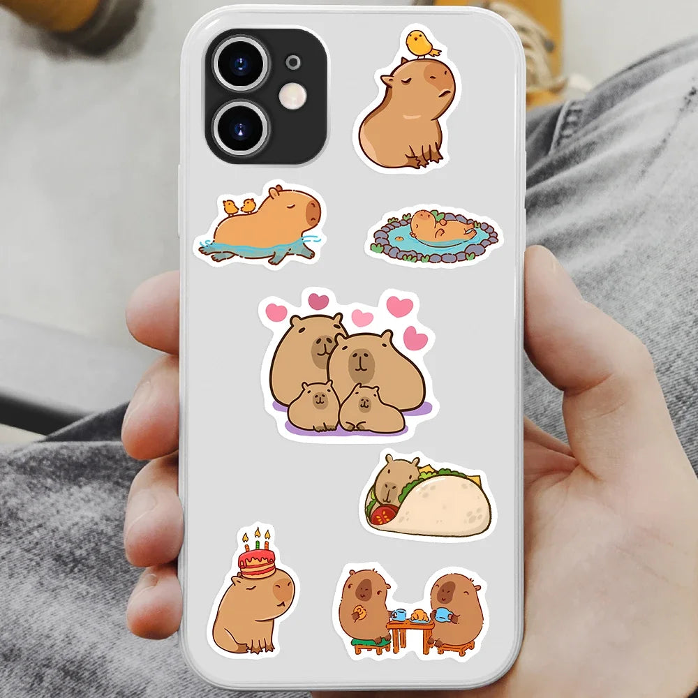 Adorable Kawaii Capybara Stickers 🐹✨ | Fun DIY Decals for Phones, Laptops & More! 💖 Waterproof & Whimsical Gifts!