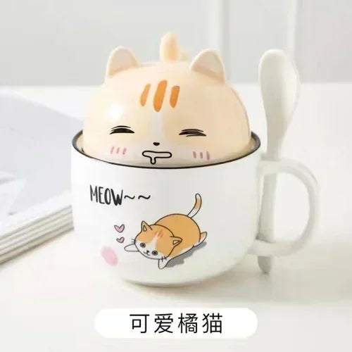 Adorable Kawaii Animal Mug with Lid 🐶🐱✨