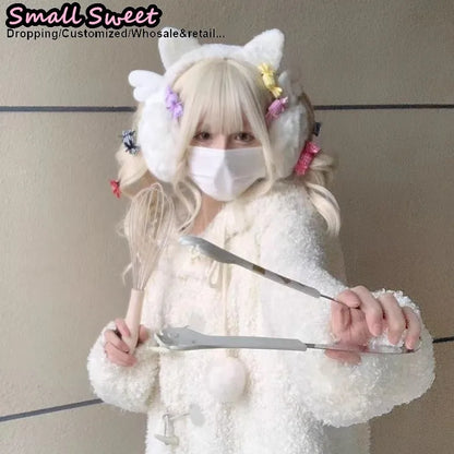 Winter Gothic Angel Earmuffs With Cat Ear Plush Wings ❄️😺 Cozy Warmth