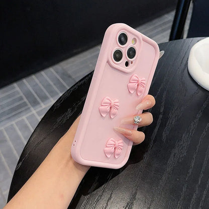 Kawaii 3D Pink Butterfly Silicone Phone Case 🦋✨ | Soft & Shockproof Cover for iPhone 16/15/14/13/12/11 Pro Max XS XR X 7 8 Plus SE 💖