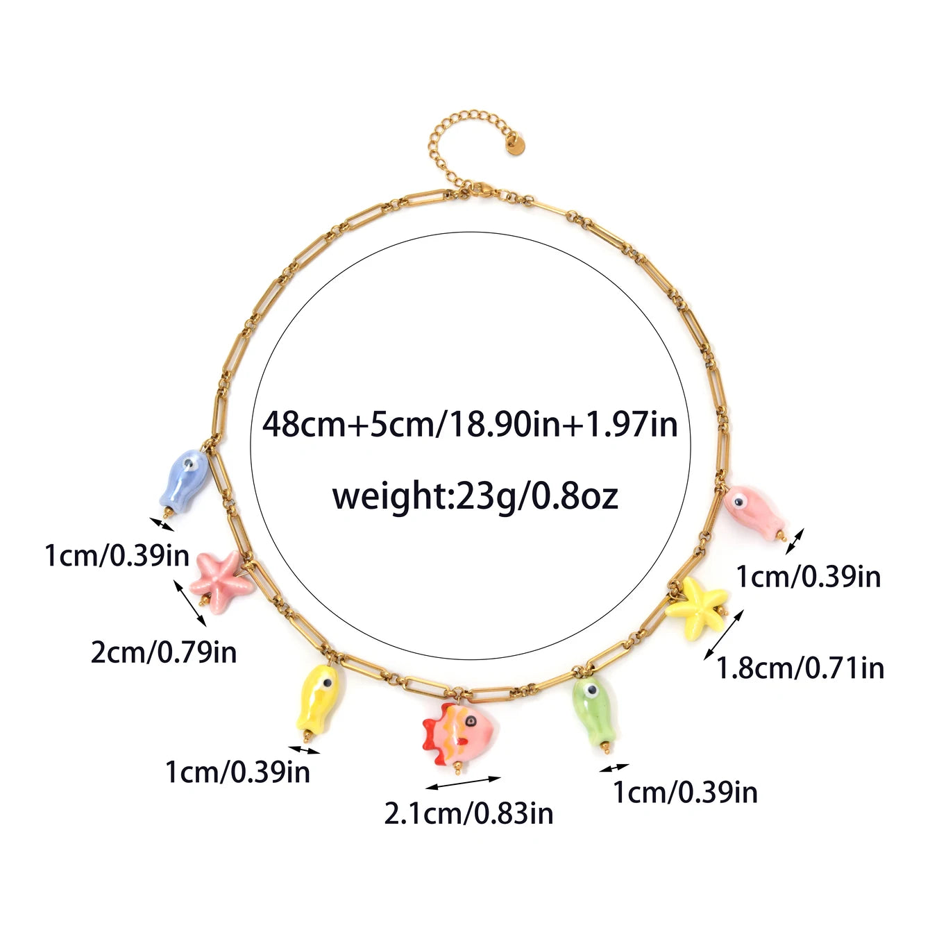 Ceramic Starfish Pendant Necklace 🌊🐚🐟