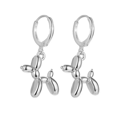 🐾 Adorable Balloon Dog Hoop Earrings 🎈 - Cute Cartoon Jewelry for Trendy Women! 🐶✨