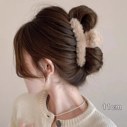 Kawaii Winter Plush Hair Claw 🐰✨ | Adorable Hair Clip for Women & Girls 💖 | Trendy Hair Accessories for Cozy Styles