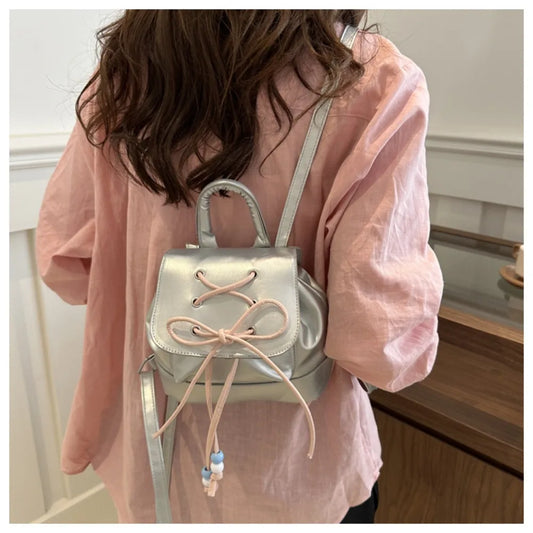 Kawaii Mini PU Backpack 🎒✨ Cute Girls' High-Capacity Shoulder Bag for School & Leisure 💖