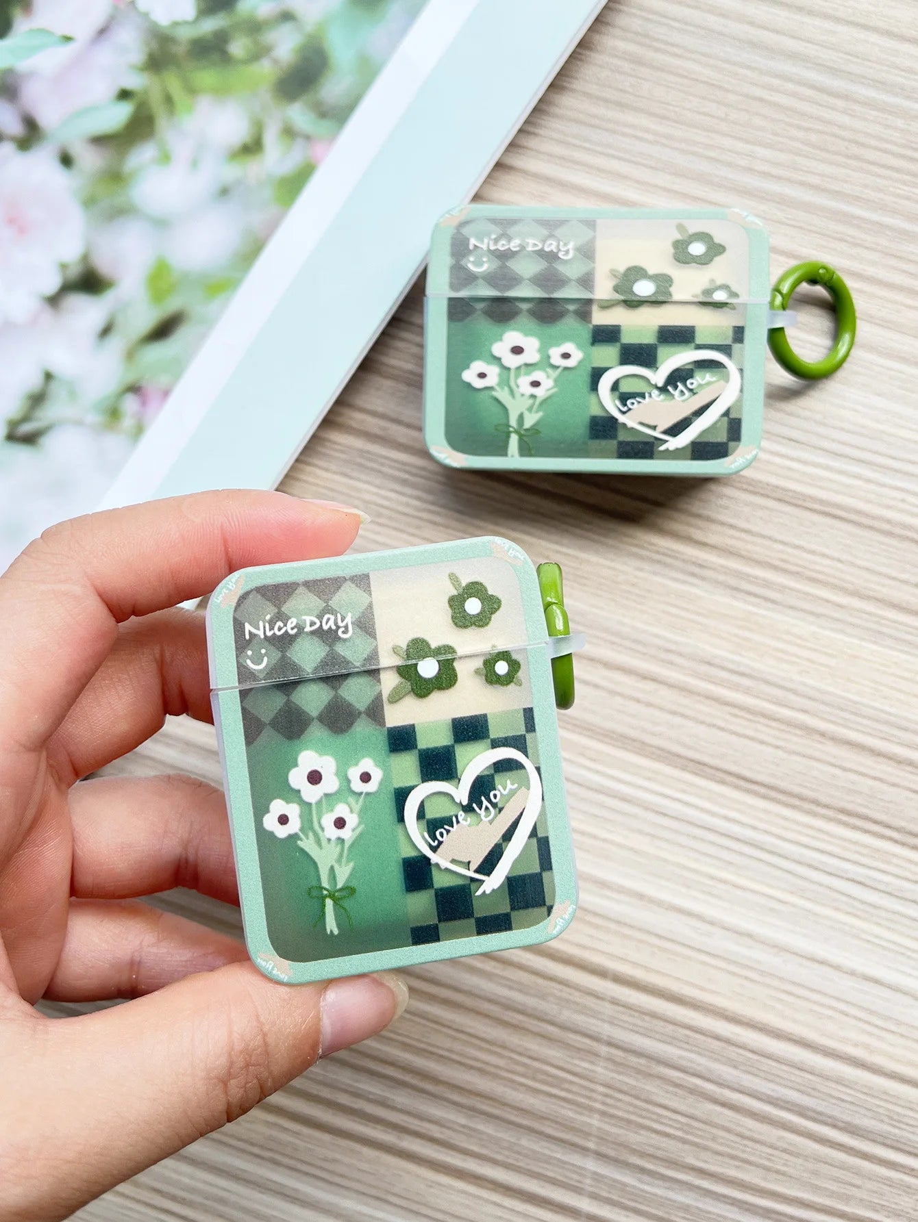 🌸 Cute Floral Silicone Case for AirPods 🌼 Stylish Earphone Cover with Keyring for Girls 🎀 - Pixie Quill