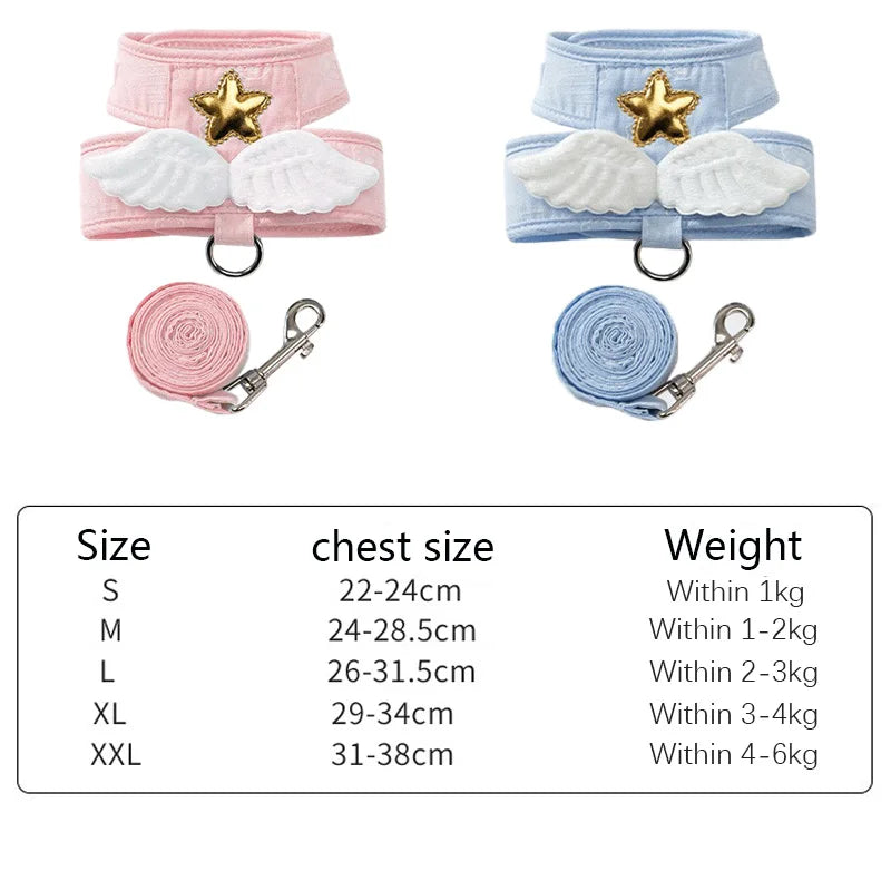 ✨ Angel Wing Pet Harness & Leash Set 🐾 Cute Custom Gear for Furry Friends! 🌈