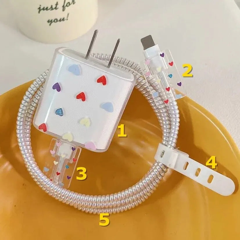 Kawaii TPU Case for Apple 18/20W Charger 🌈✨ - Adorable Bite Protector Shell for iPhone 14/13! 🐾💖