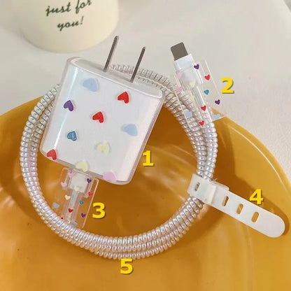 Kawaii TPU Case for Apple 18/20W Charger 🌈✨ - Adorable Bite Protector Shell for iPhone 14/13! 🐾💖
