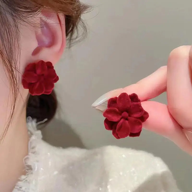 Charming Wine Red Bow Pearl Tassel Earrings 🎀🌟 | Kawaii 2024 Bridal Jewelry ✨