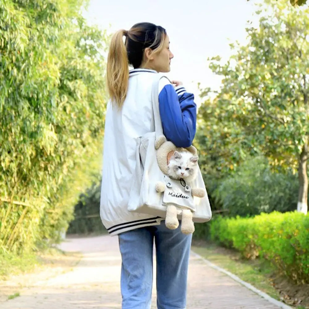 Kawaii Cat Carrier Backpack 🐾✨ | Cute Travel Bag for Pets 🐱💖 | Adjustable Window for Snug Comfort 🌈🐶