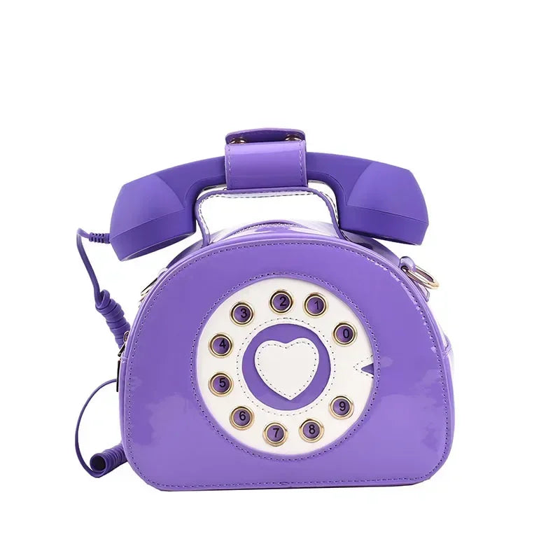 Kawaii Phone Bag 🎀 | Cute Telephone Shaped Crossbody Purse for Stylish Women 💖 | Adorable PU Leather Handbag for School & Shopping👜✨