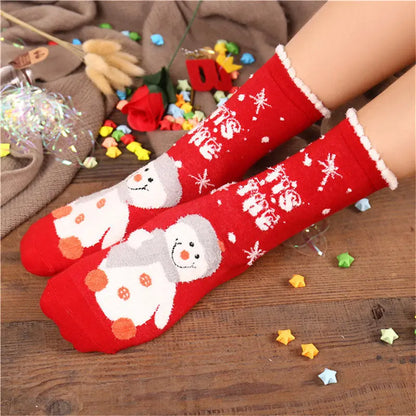Cozy Winter Cartoon Socks For Women Cute Christmas Elk Deer Bear Gift 🧦🎄