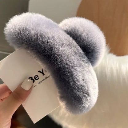 Kawaii Plush Rex Rabbit Fur Hair Claw 🐰✨ - Adorable Elegant Hair Accessory for Women!