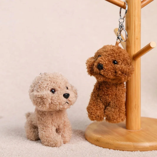12CM Teddy Plush Keychain Dog Pendant For Backpack And Car Decor 🐶🎀