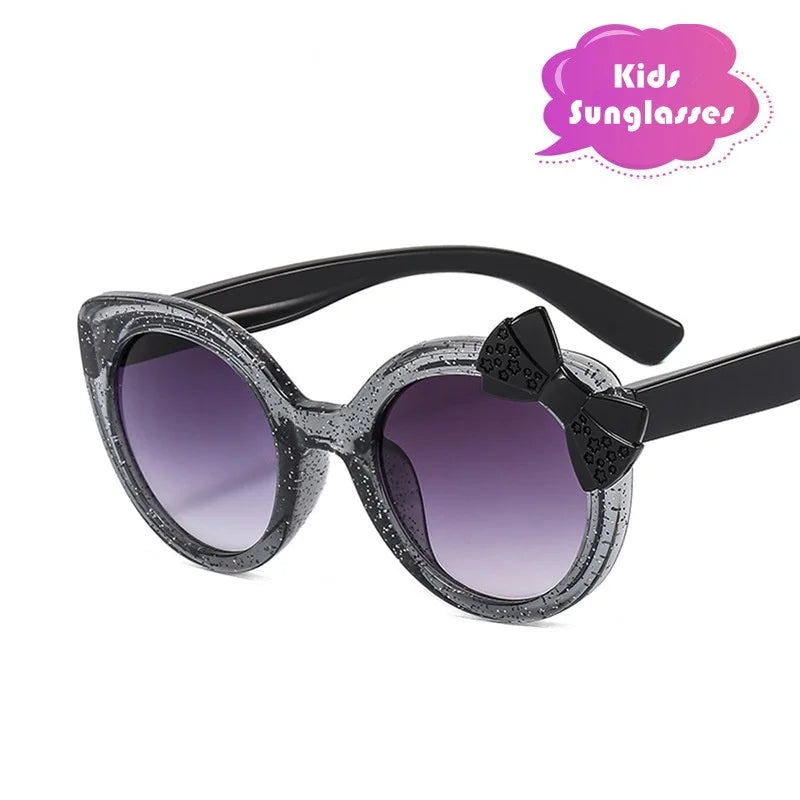 Kawaii Cat Eye Sunglasses for Kids 🐱✨ Cute Bowknot UV400 Eyewear for Girls & Boys 💖 Trendy Summer Shades!