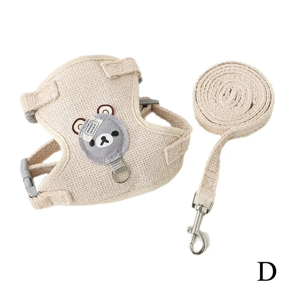 🐾 Adorable Adjustable Pet Harness & Leash Set 🌟 Cute Vest for Small Cats & Dogs 🐶💕