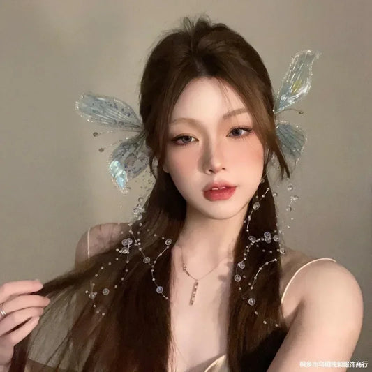 Kawaii Fairy Forest Guardian Headwear 🌸✨ with Enchanted Ears & Sparkling Butterfly Wings 🦋💖
