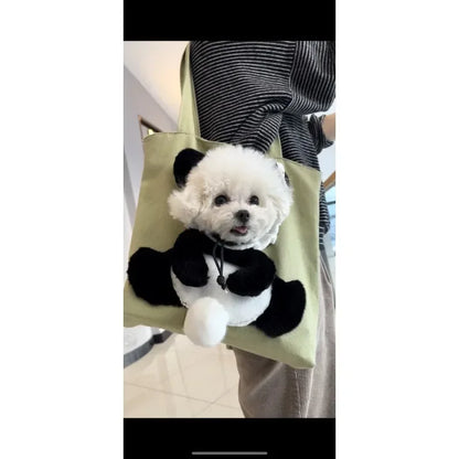 Kawaii Pet Carrier Bag 🐾✨ - Adorable Canvas Travel Sling for Cats & Dogs with Cozy Cushion 🐶💖