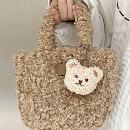 Kawaii Lamb Plush Crossbody Bag 🐑💖 | Adorable Casual Tote for Women | Cute Designer Handbag 👜✨