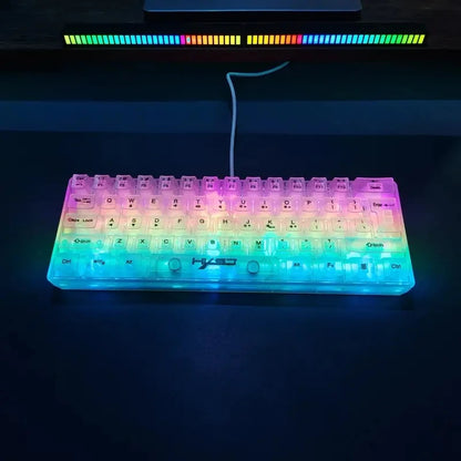 Kawaii HXSJ 60% Transparent Gaming Keyboard 🌈✨ | RGB Backlit & Waterproof 61 Keys for PC/Mac 🎮💖