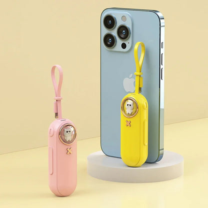 Kawaii 5000mAh Mini Power Bank 🌈 Cute Cartoon Design with Built-in Cable for Universal Phones 📱✨