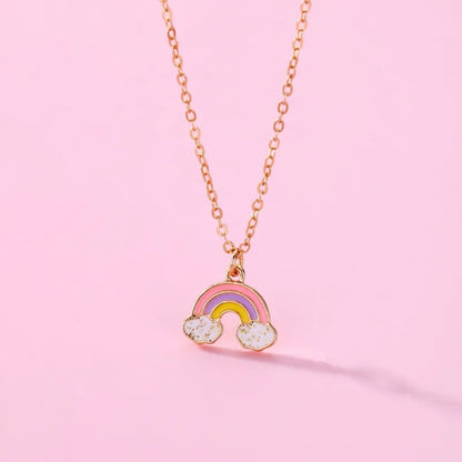 Kawaii 3Pcs Rainbow Star & Heart Necklace Set 🌈💖 for BFFs – Trendy Gifts for Girls!