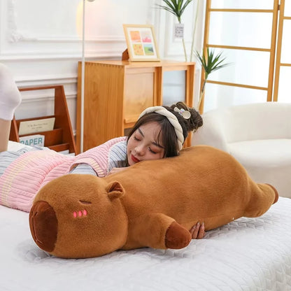 Adorable Kawaii Capybara Plush Pillow 🐾✨ | Fluffy Stuffed Animal Cushion for Cozy Naps & School Snuggles!