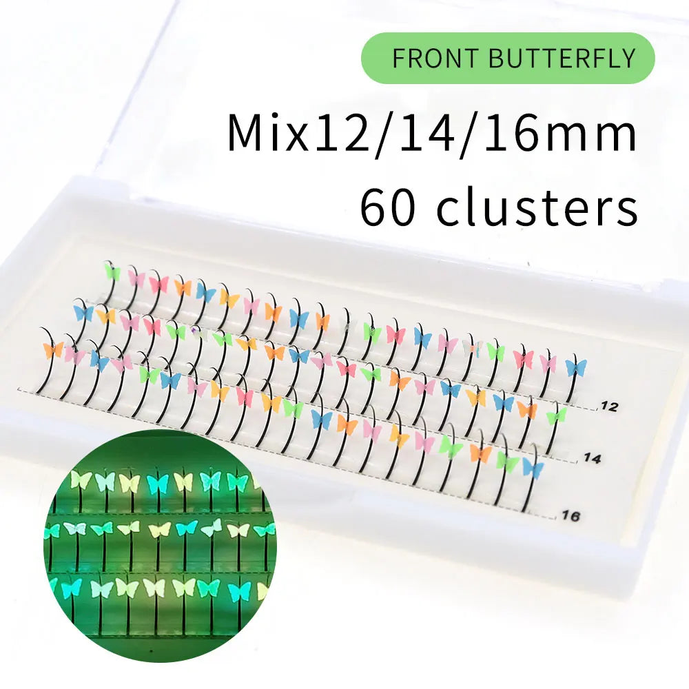 Kawaii 60pcs Mink Fairy Lashes ✨🦋 Noctilucent Glitter Party Glam!