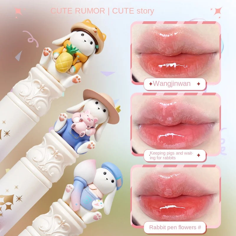 💖 Kawaii Lip Plump Gloss 🌸 Hydrating Lip Oil for Soft, Smooth Lips 💦 Perfect Gift for Her 🎁