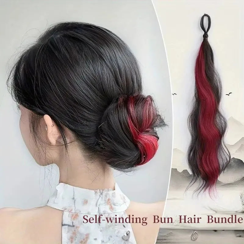 Kawaii 50cm Fluffy Self-Winding Bun Hair Accessory 🌟🎀