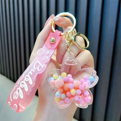 🐱✨Adorable Kitty Tea Cup Liquid Keychain 🌈💖 Floating Quicksand Joy! Perfect Pendant for Girls & Backpacks! 🎒🌟