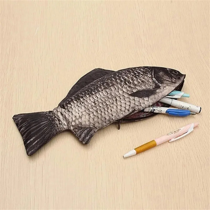 Fish Shaped Pencil Case Novelty Bag Coin Purse Cute Office Gift 🐟🎀