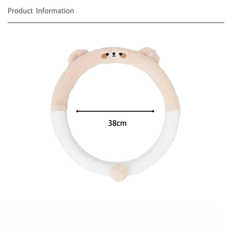 Kawaii Plush Steering Wheel Cover for Women 🎀✨ Adorable Cartoon Design & Fluffy Warmth for Cozy Driving 🚗💖