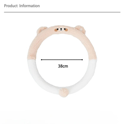 Kawaii Plush Steering Wheel Cover for Women 🎀✨ Adorable Cartoon Design & Fluffy Warmth for Cozy Driving 🚗💖