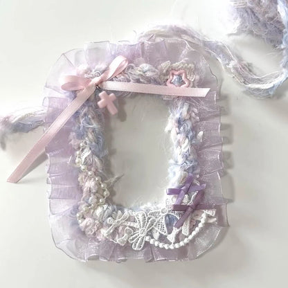 Purple Lace Card Sleeve 3 Inch Kpop Photo Card Protector Holder Star Display 💜✨