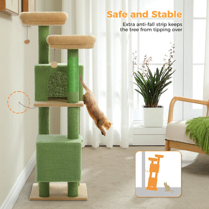 Cactus Cat Tower 133cm Indoor Cat Tree With 2 Perches 2 Condos 🐱🌵