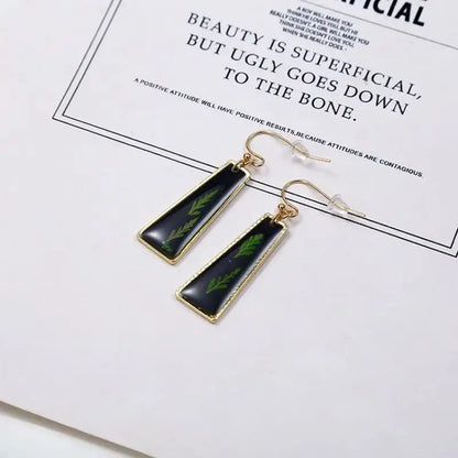 Pastel Pressed Flower Resin Drops Earrings 🌸 Elegant Geometric Jewelry For Women